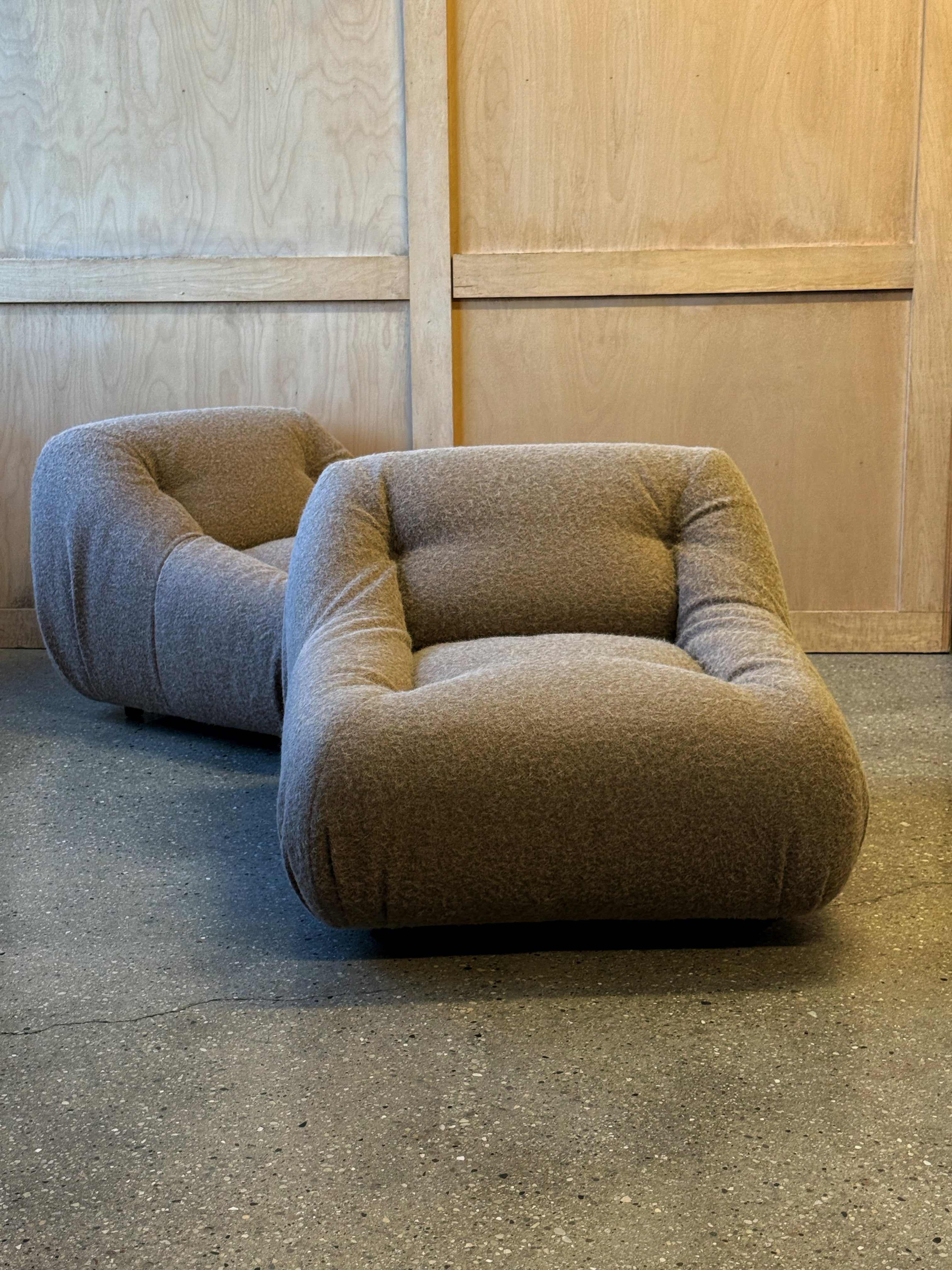 Pair of pouf lounge chairs