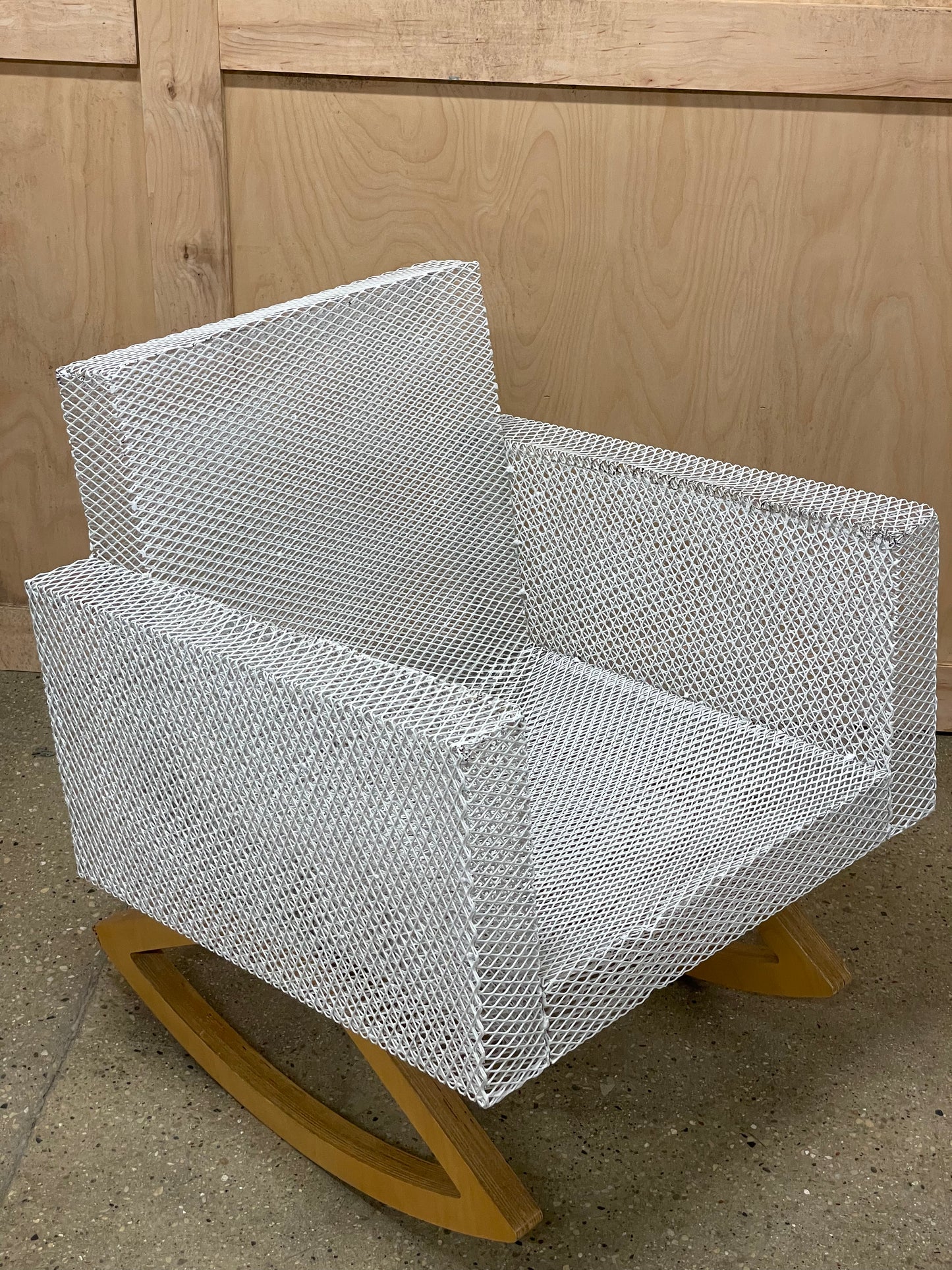 Custom made wire mesh rocking chair