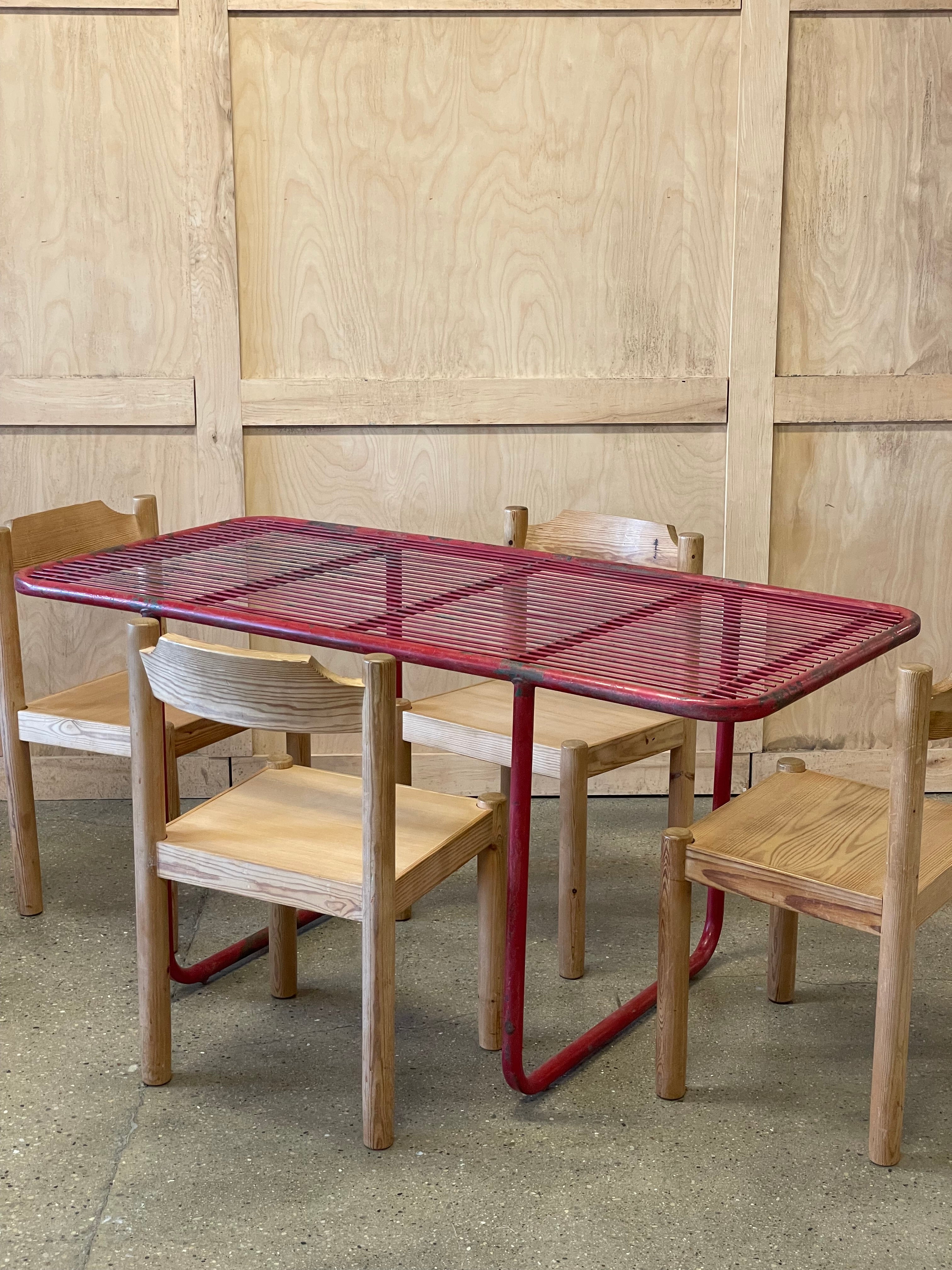 Red Industrial Table