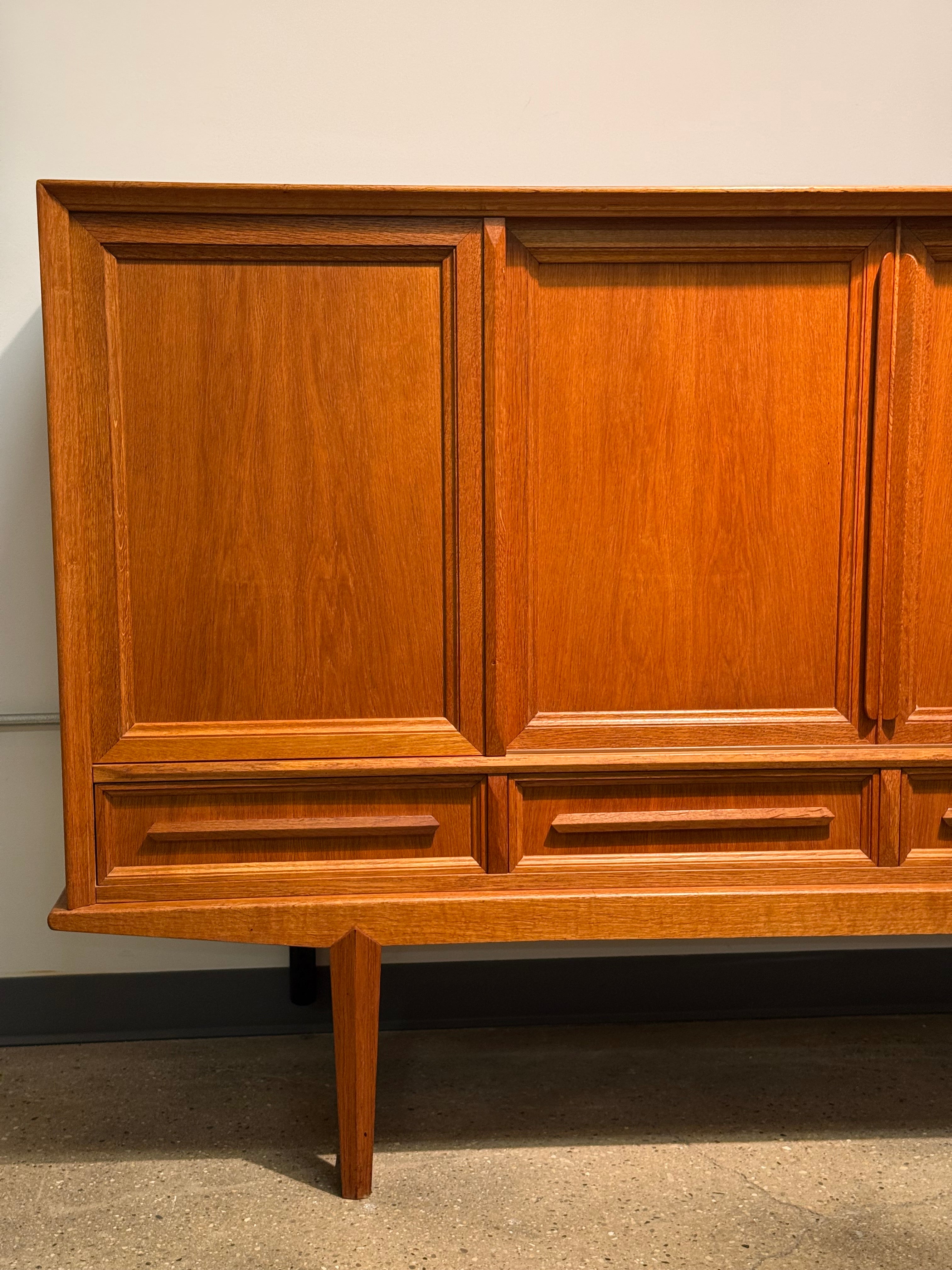 Danish Oak Highboy Credenza