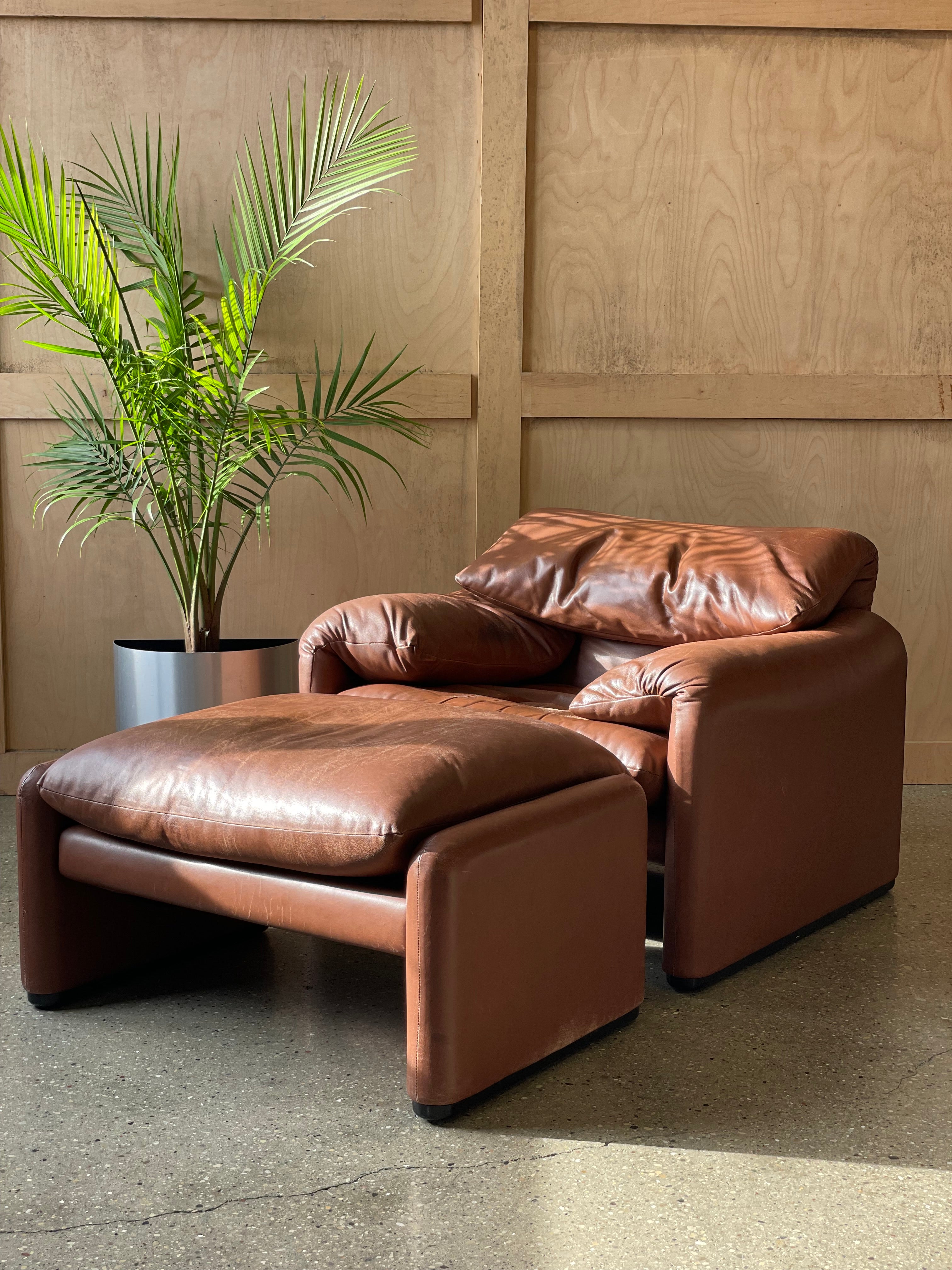 Maralunga chair and ottoman