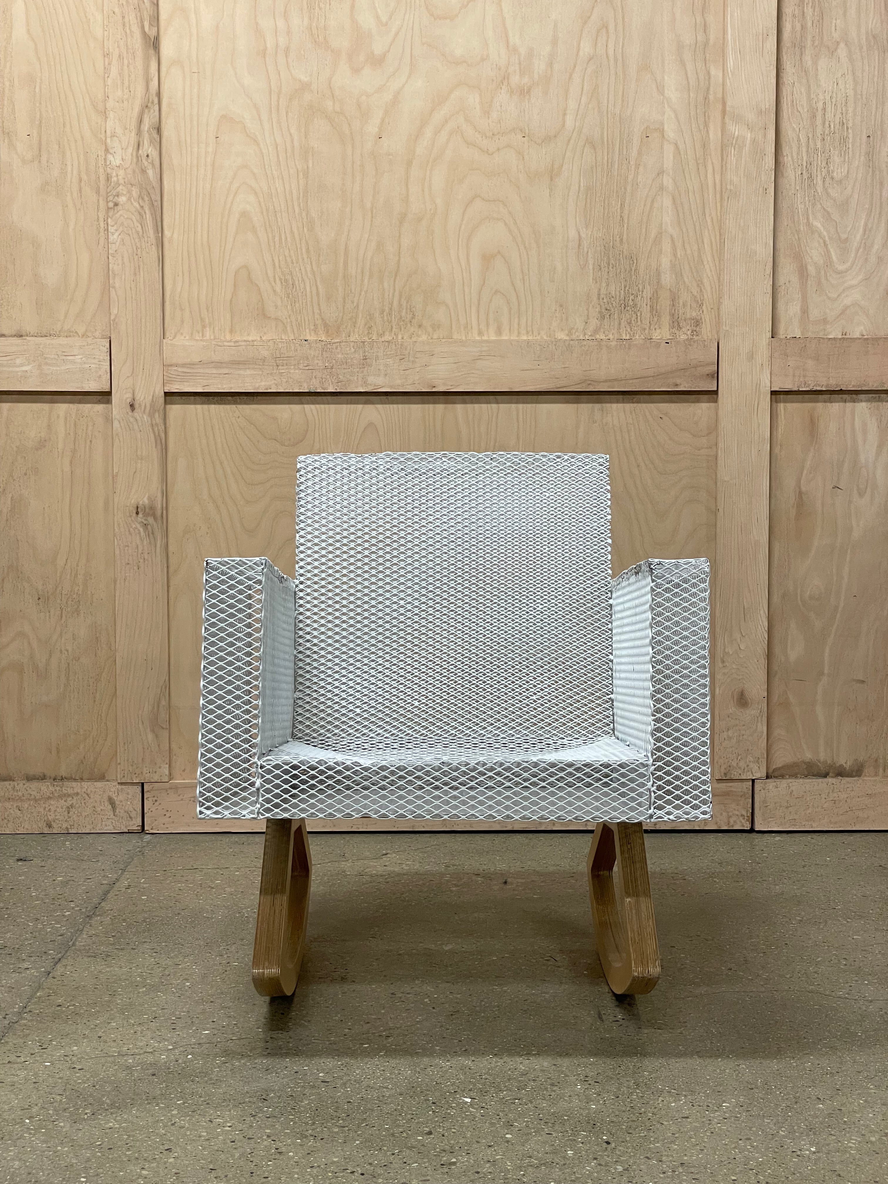 Custom made wire mesh rocking chair