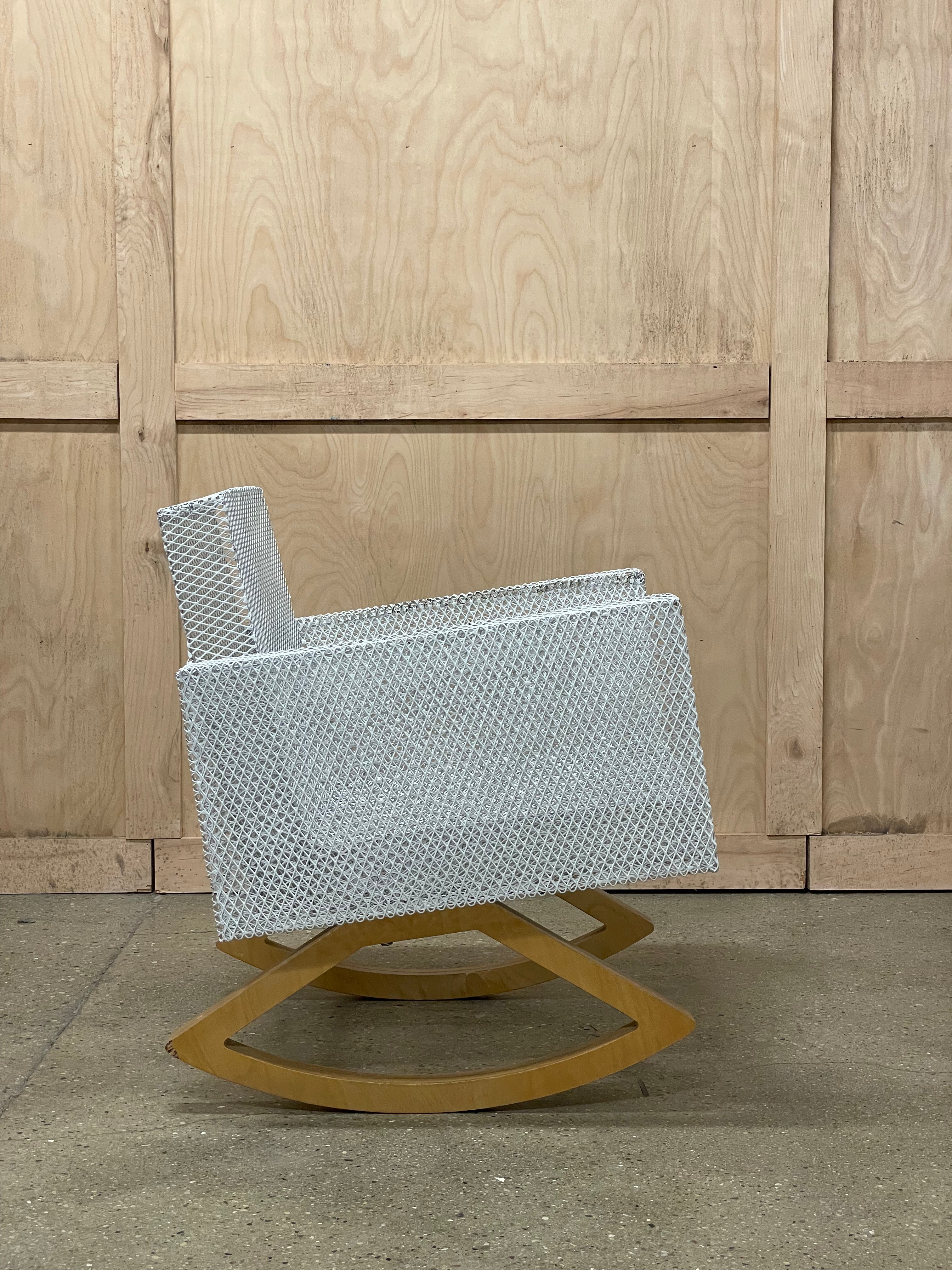 Custom made wire mesh rocking chair