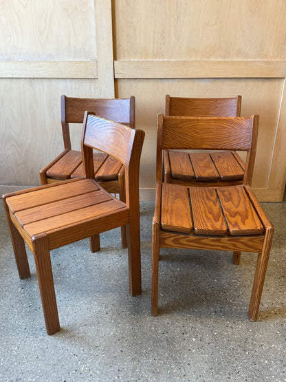 Set of six Scandinavian Pine Dining chairs