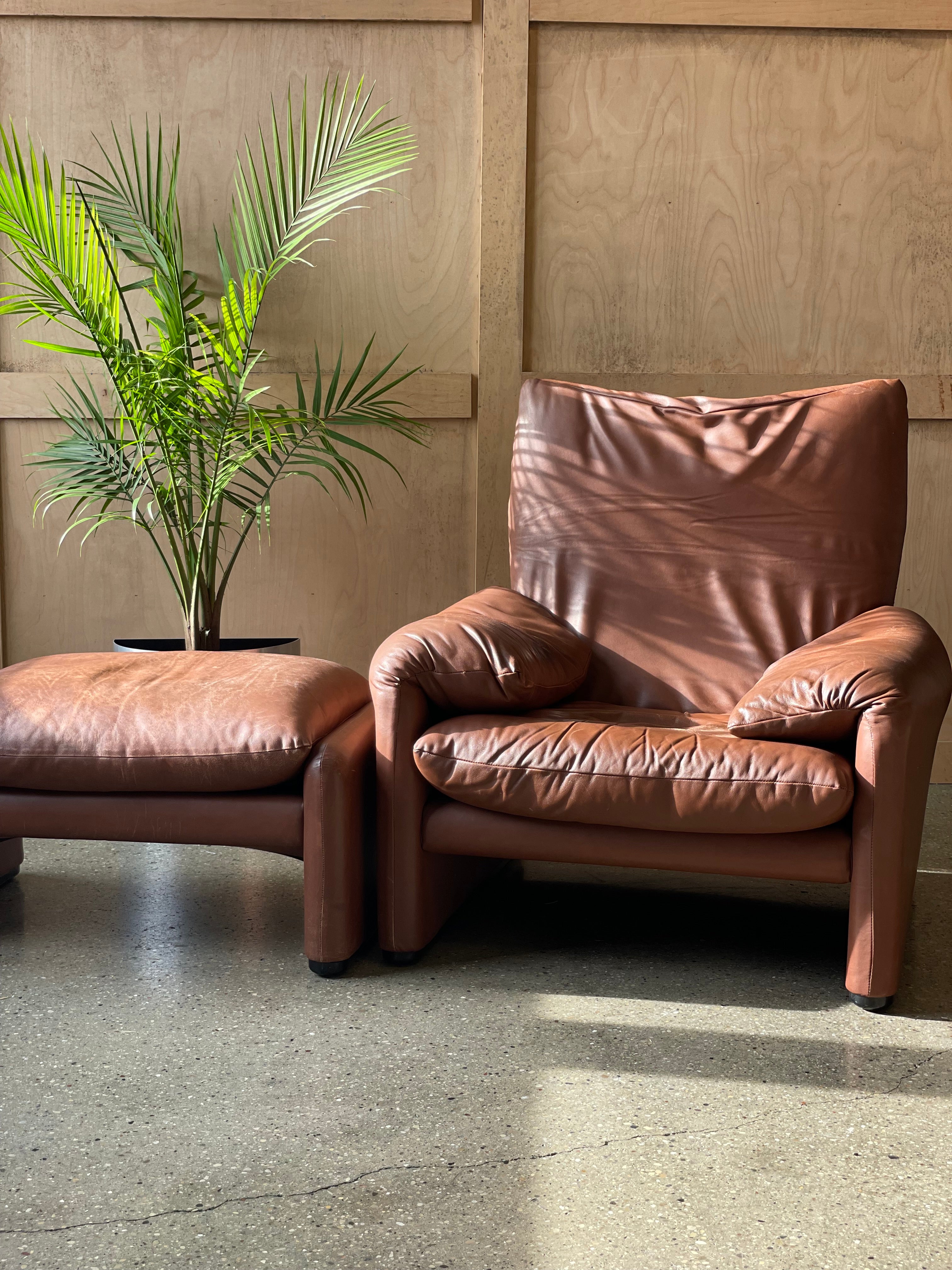 Maralunga chair and ottoman