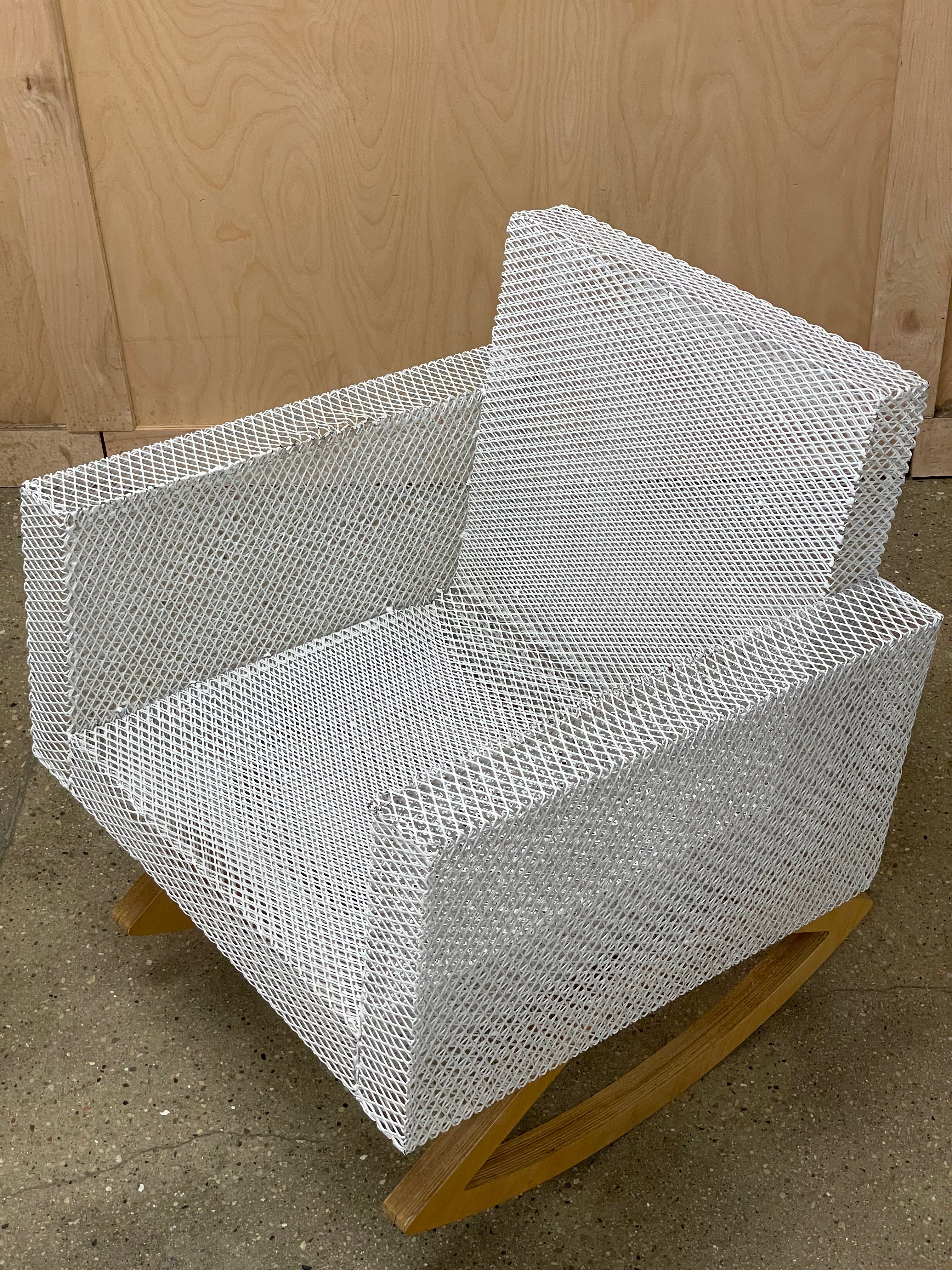 Custom made wire mesh rocking chair