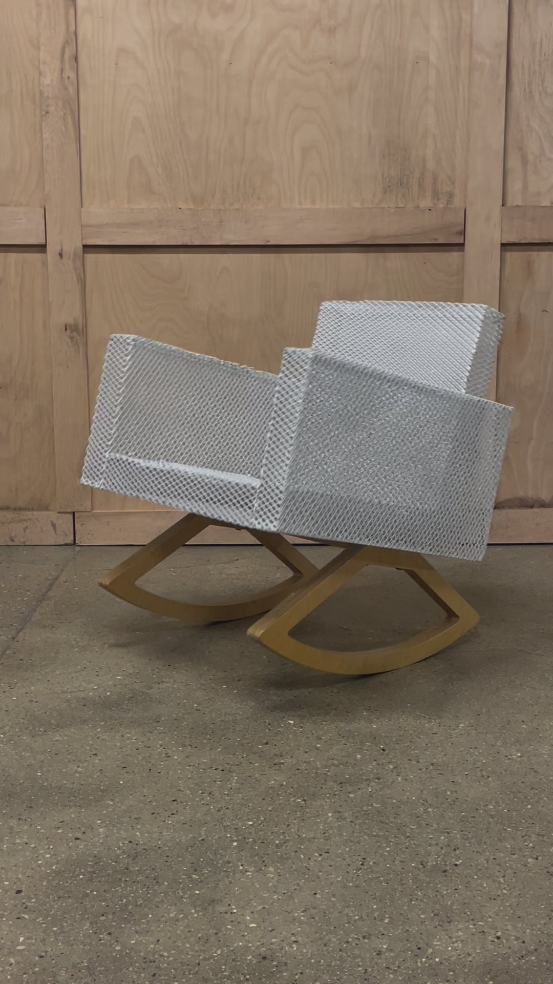 Custom made wire mesh rocking chair