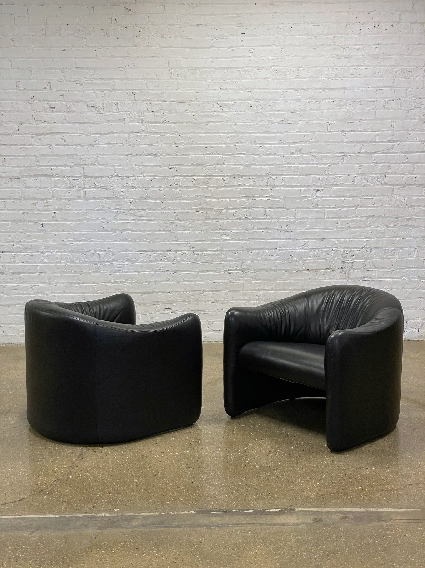Jules Heumann for Metropolitan Pair of Leather Club Chairs