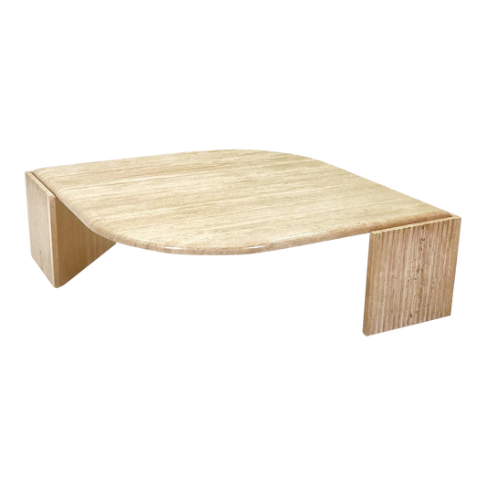 Travertine Teardrop Coffee Table